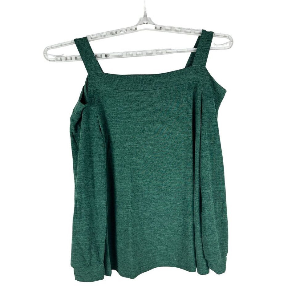 Womens Teal Green Cold Shoulder Top Size XL Polyester/Spandex